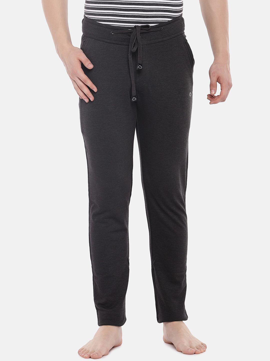 sweet dreams men grey solid cotton lounge pants