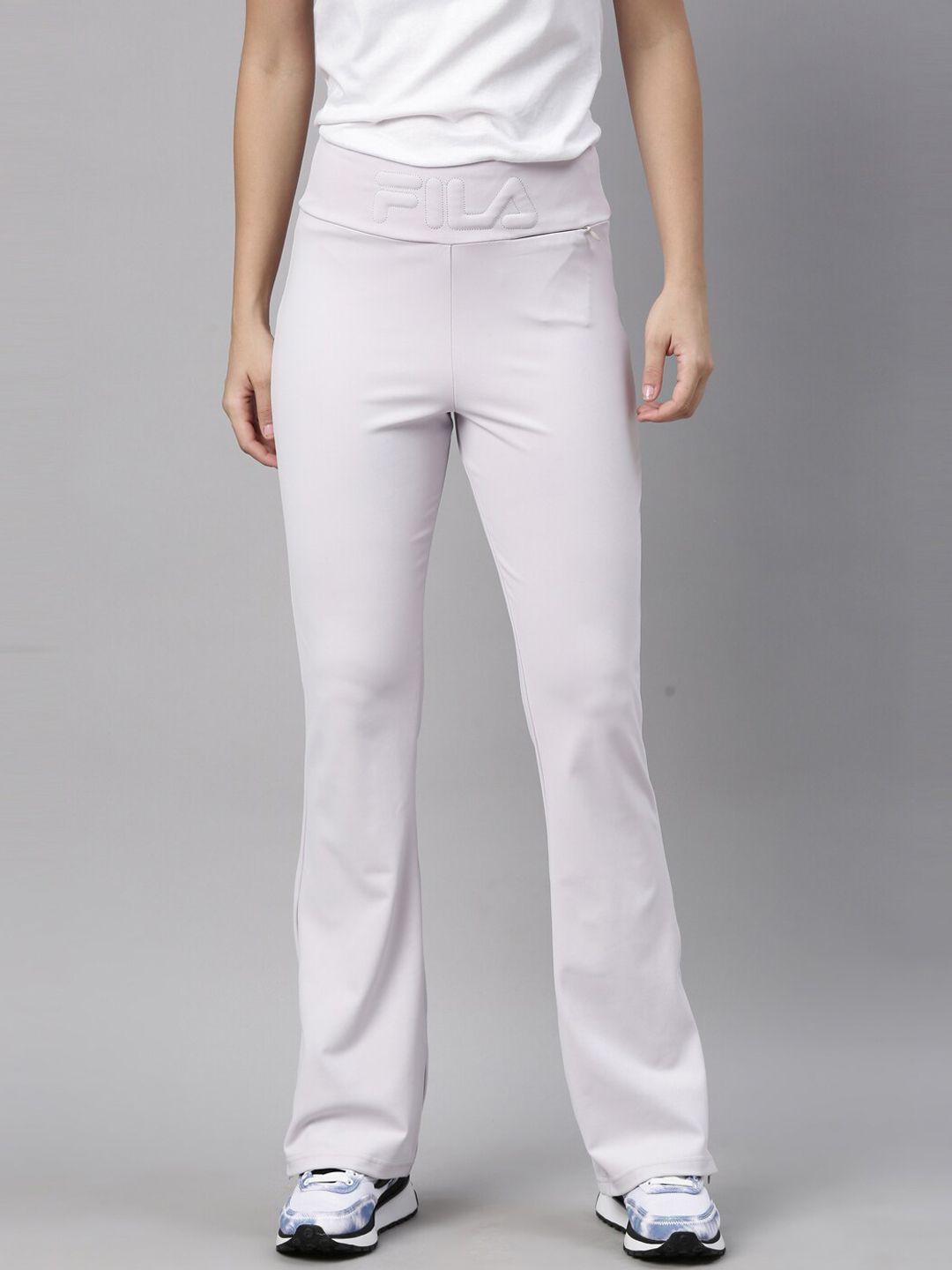 fila women white solid track pants