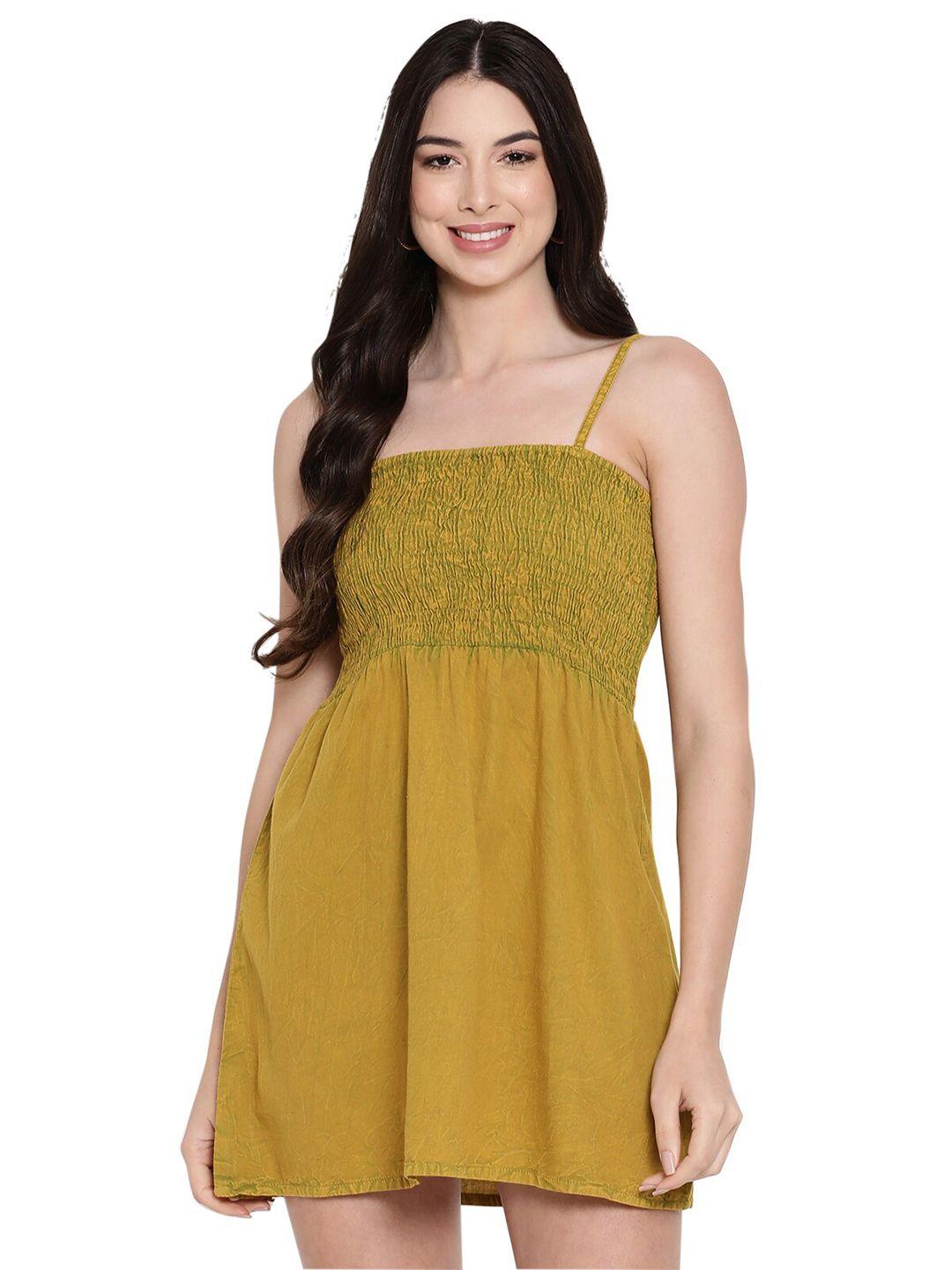 aawari mustard yellow mini dress