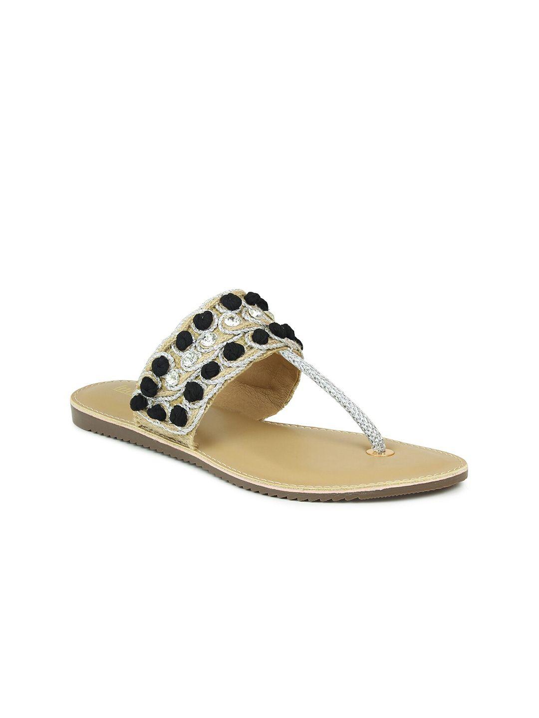 inc 5 women silver-toned & silver-toned comfort sandals