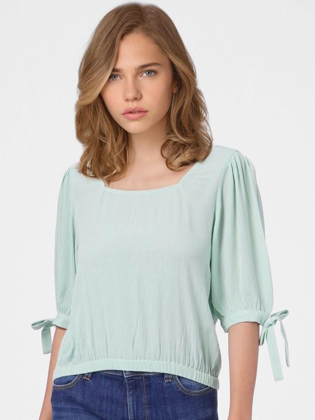 only women mint green regular top