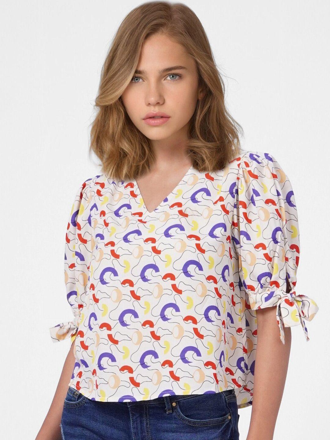 only multicoloured floral print blouson top