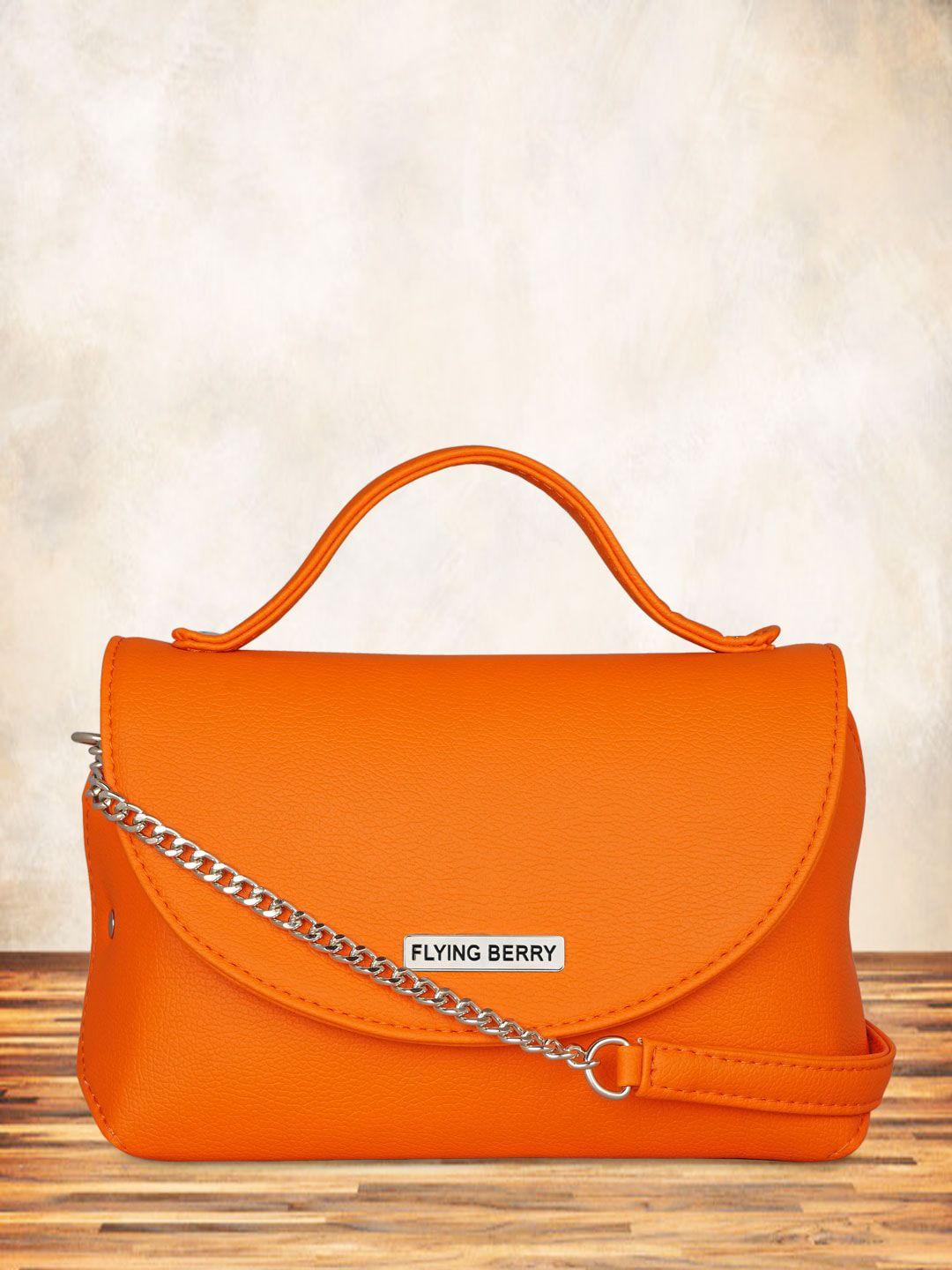 flying berry orange pu structured satchel