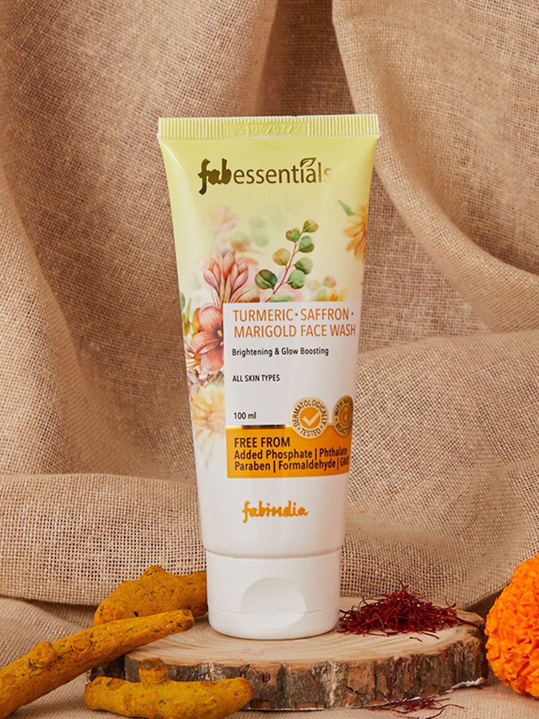 fabindia turmeric saffron marigold face wash - 100 g