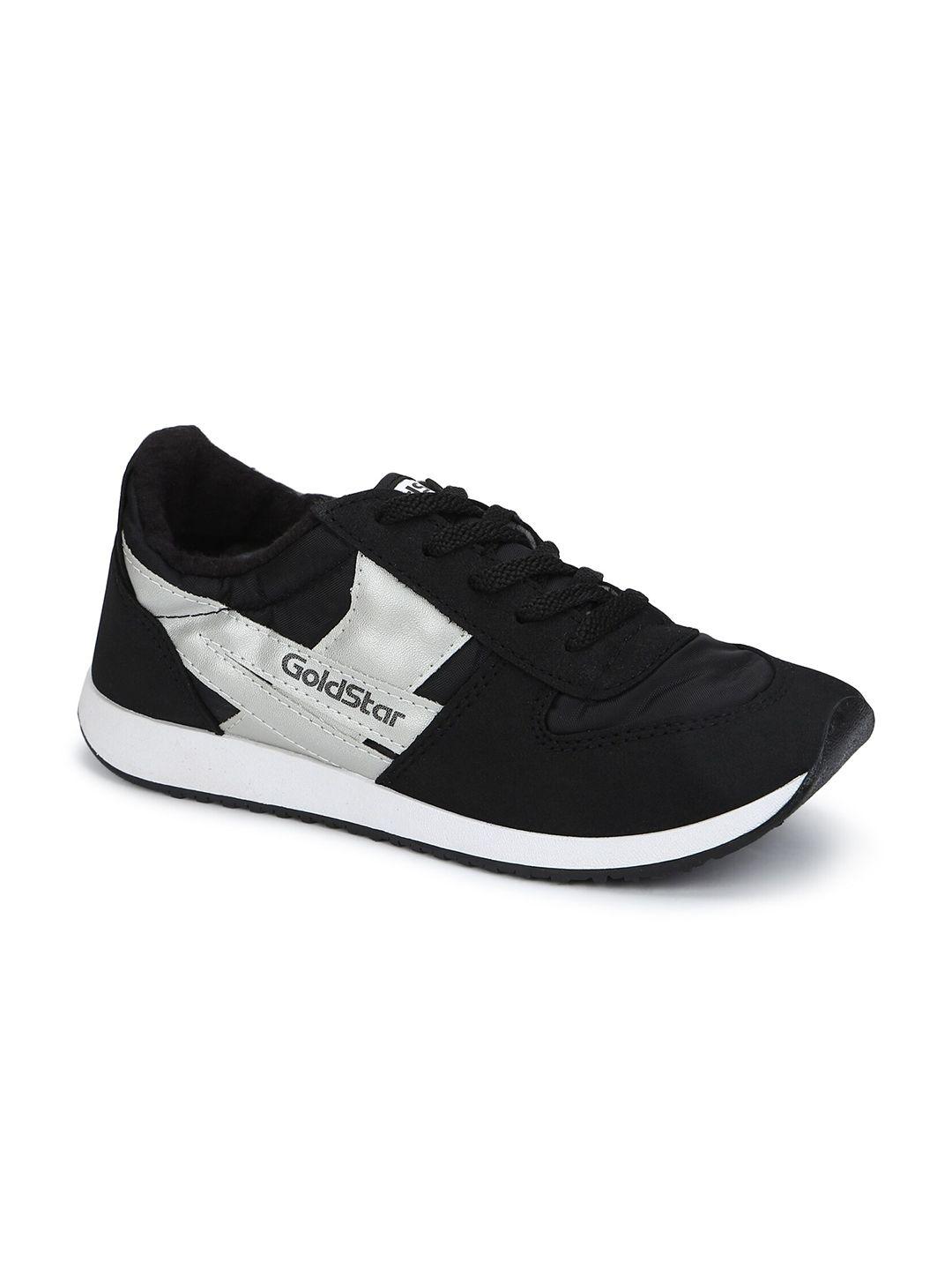 goldstar men black & white running shoes