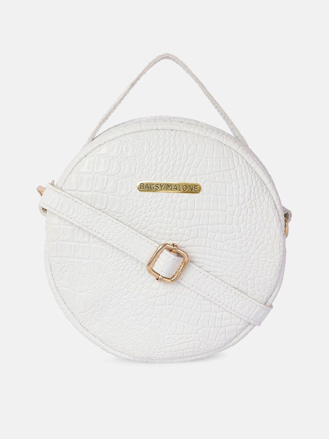 bagsy malone white textured structured sling bag