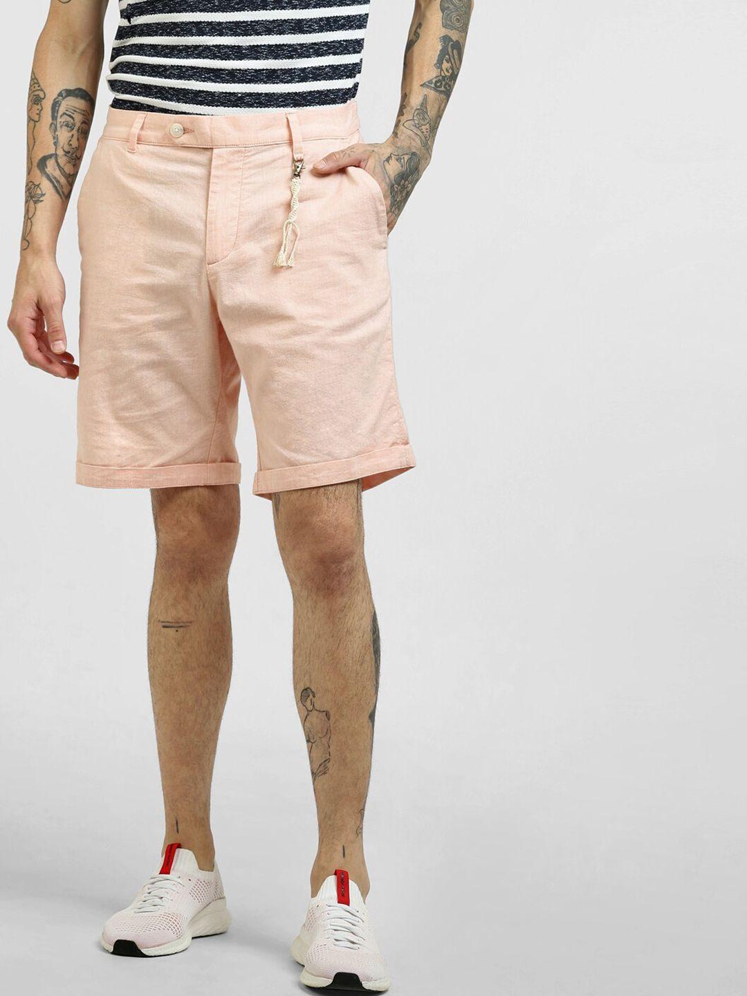 jack & jones men orange low-rise shorts