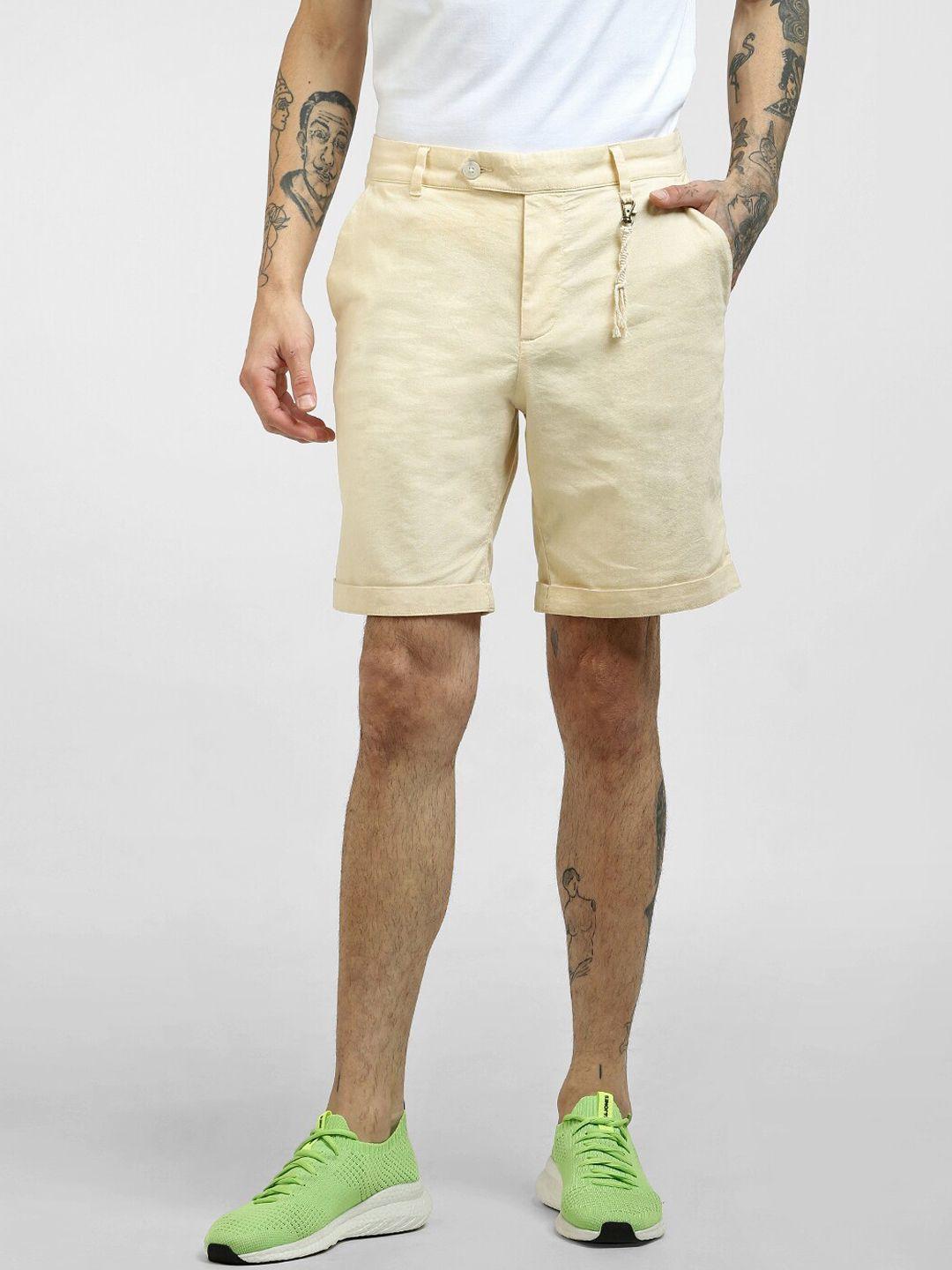 jack & jones men yellow low-rise shorts