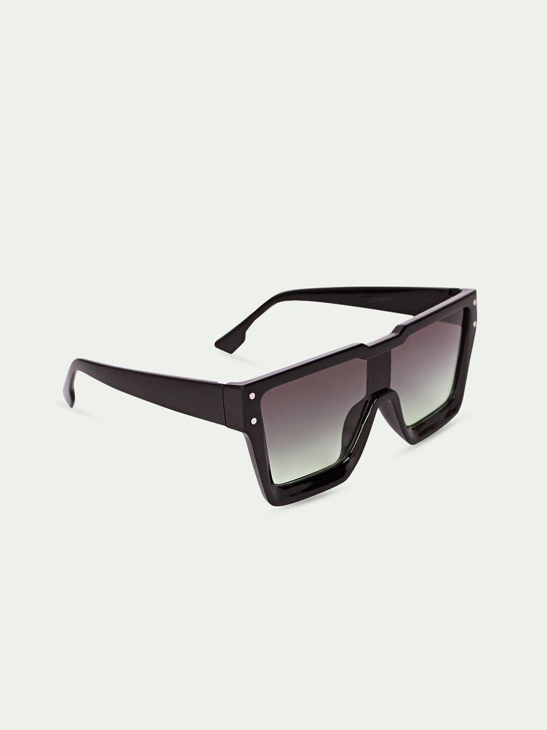 fuzoku men grey lens & black square sunglasses with uv protected lens