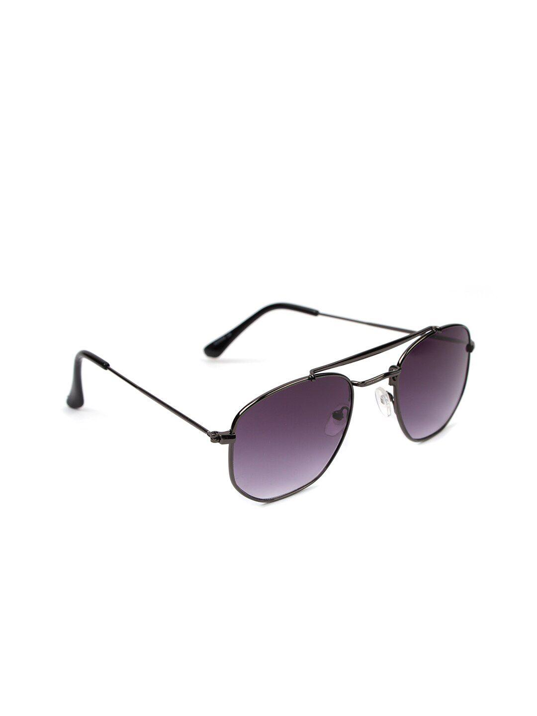 fuzoku unisex grey lens & black aviator sunglasses with uv protected lens