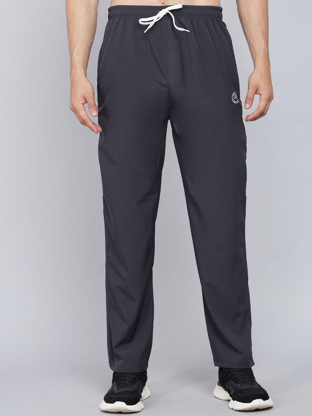 39 threads men dark grey solid track pants