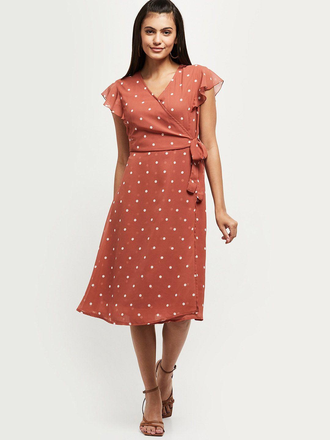 max rust midi dress