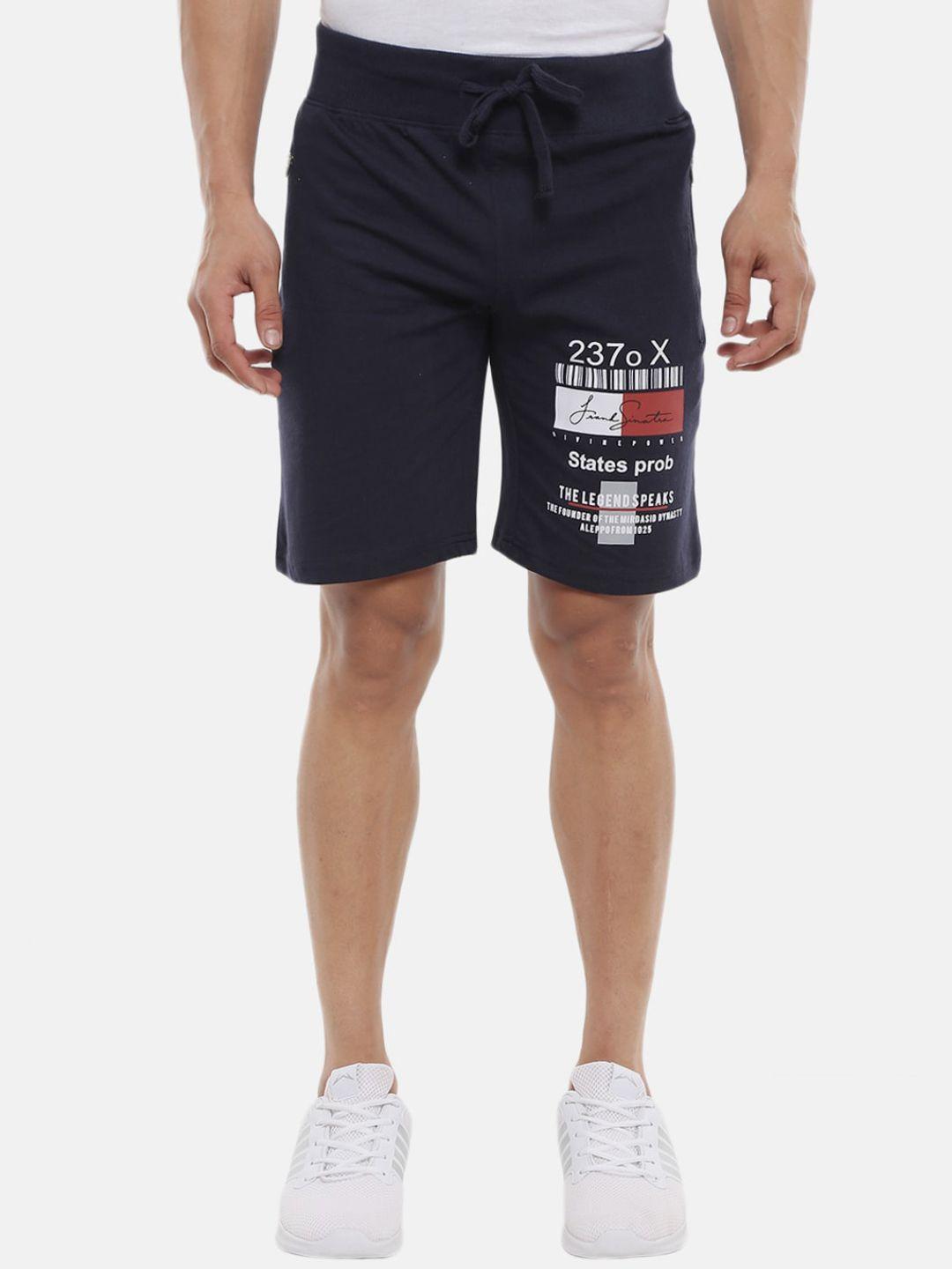 v-mart men navy blue printed shorts