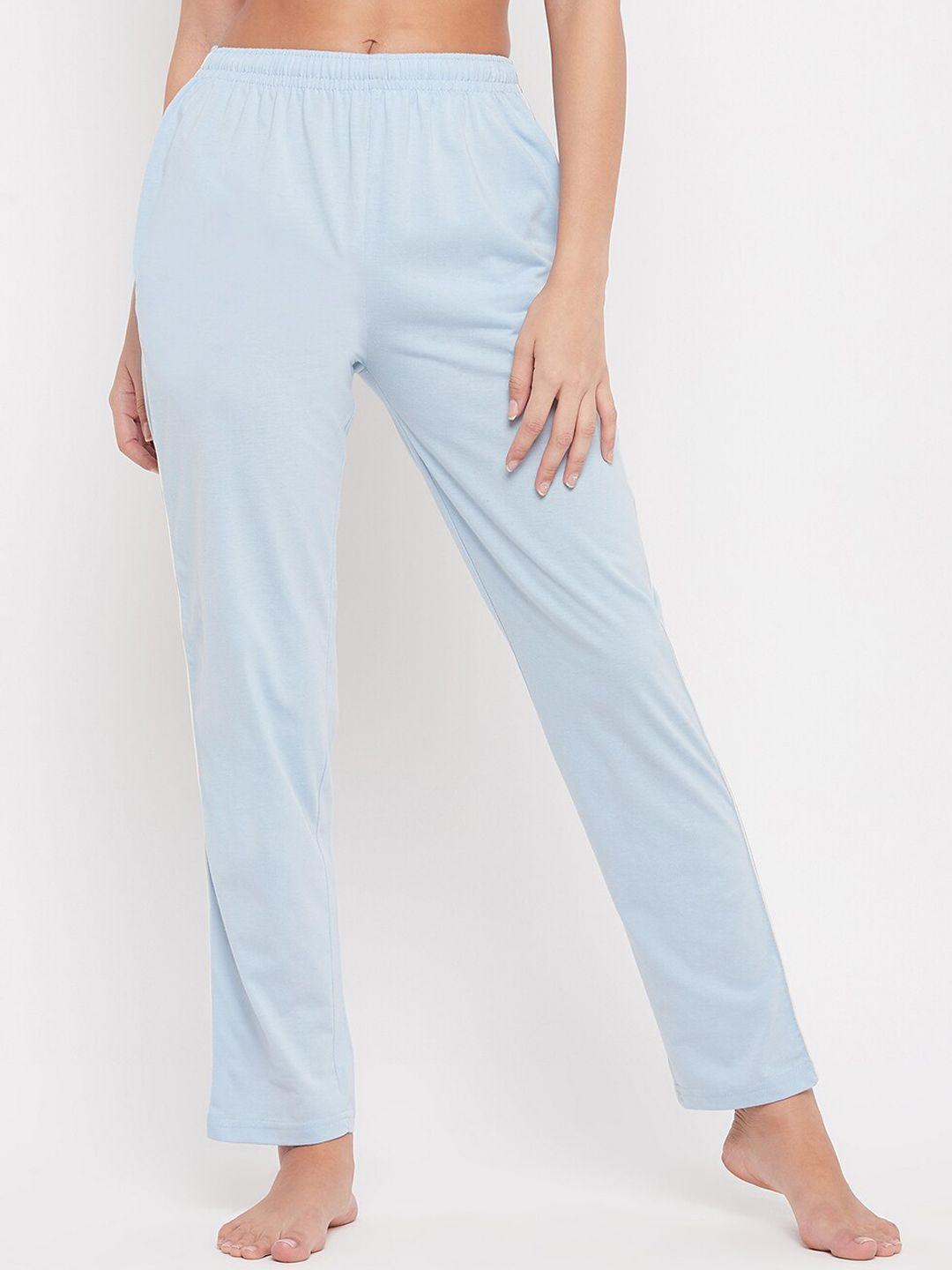 okane women blue solid lounge pants