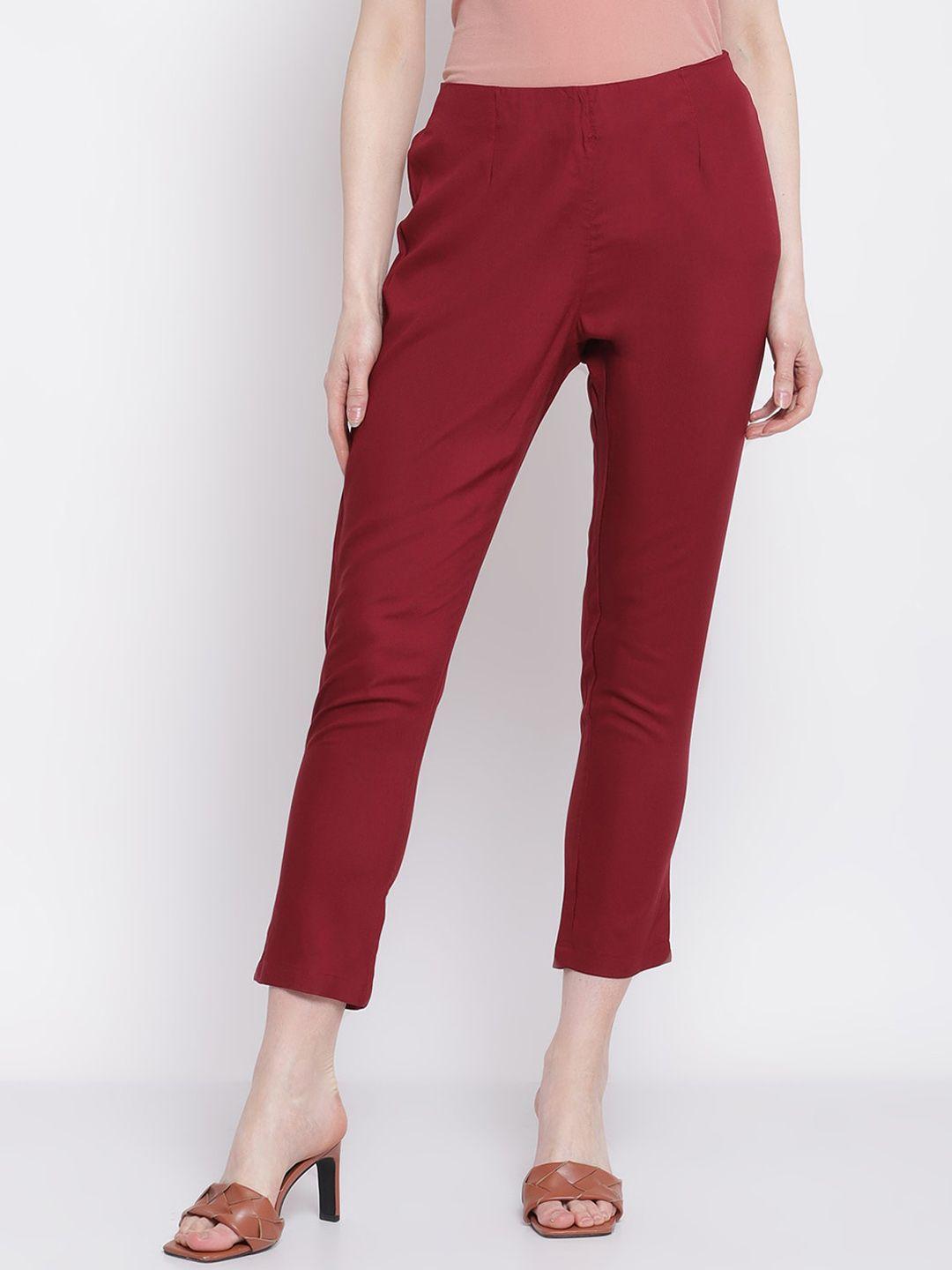 cantabil women maroon trousers