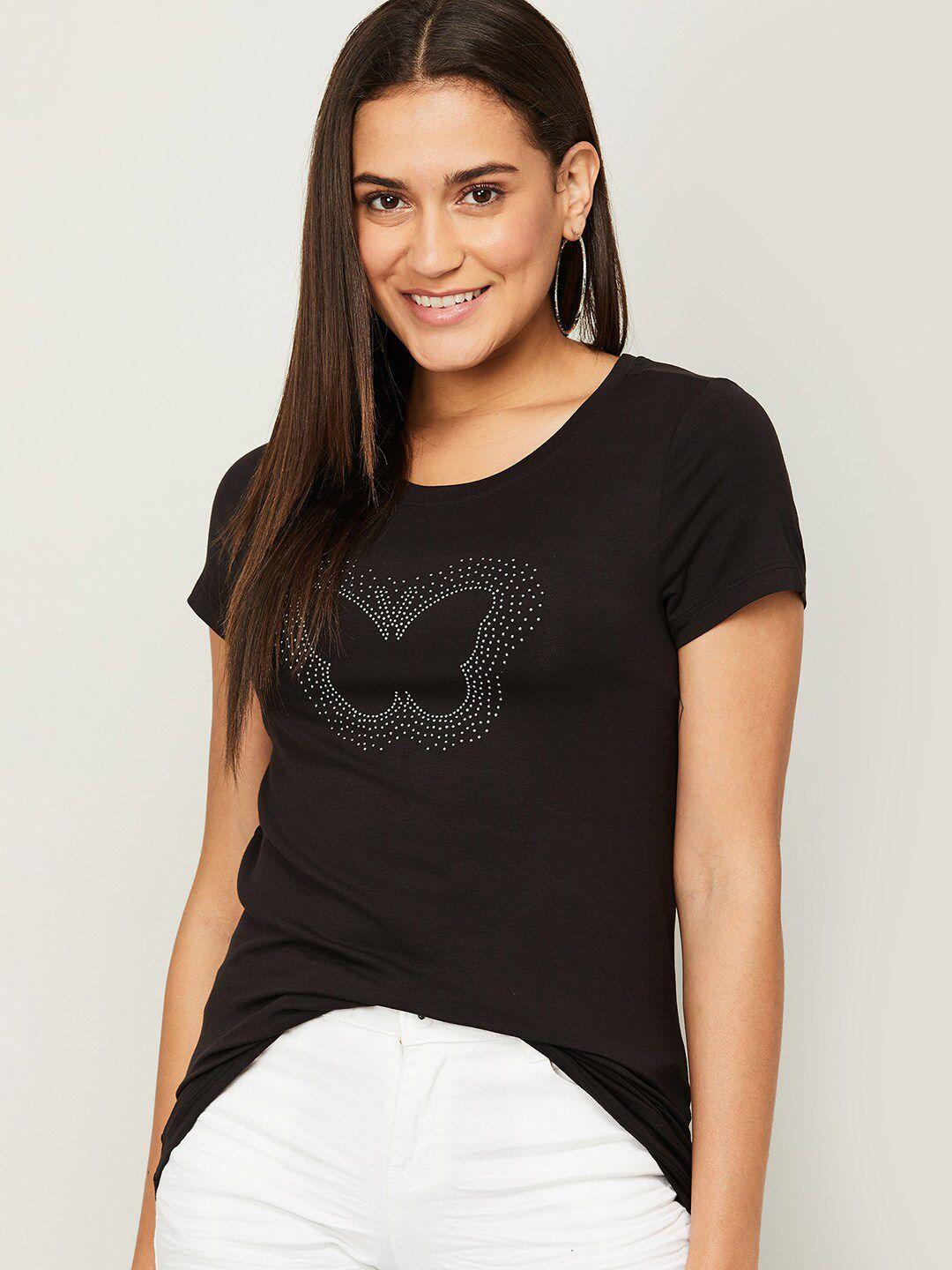 fame forever by lifestyle black embellished top