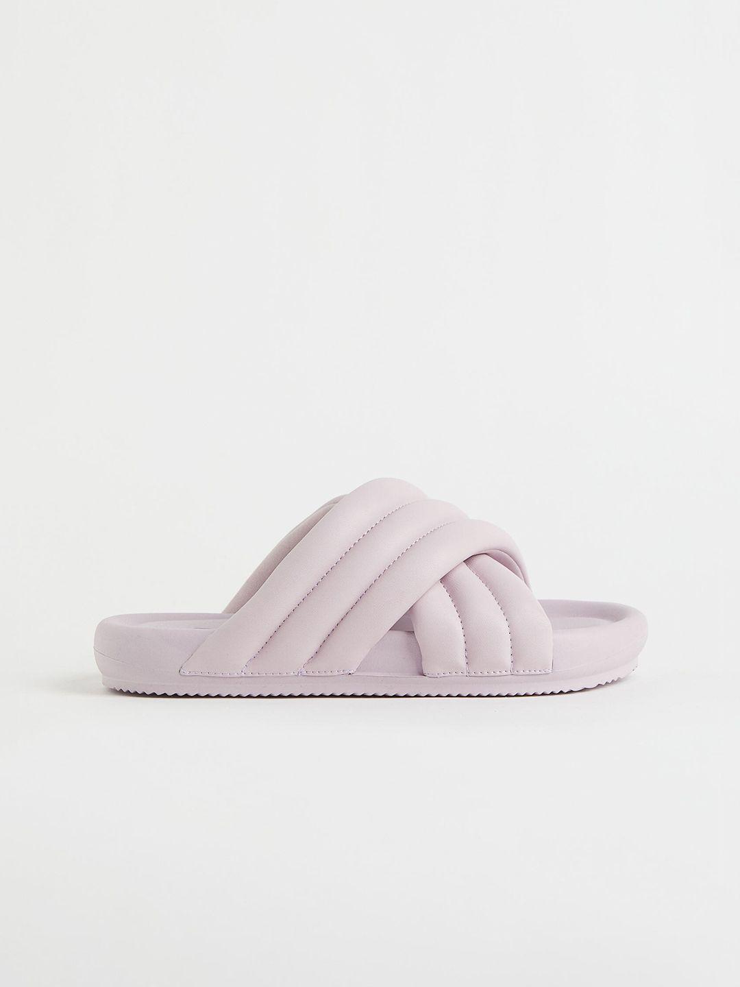 h&m women lavender solid slides