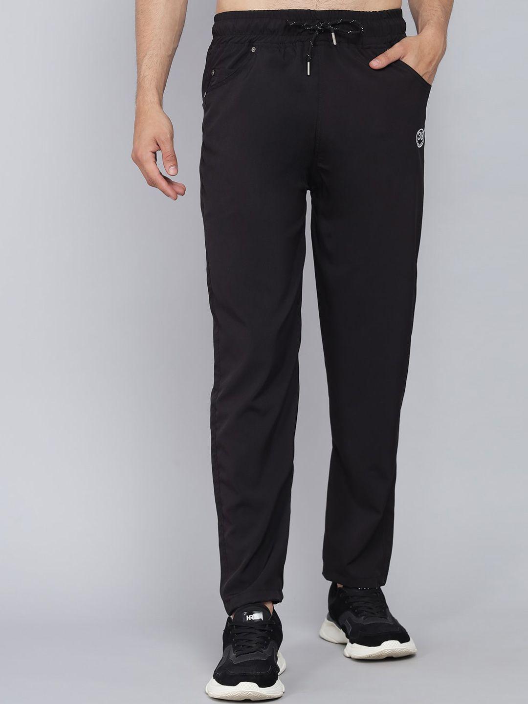 39 threads men black solid convertible track pants