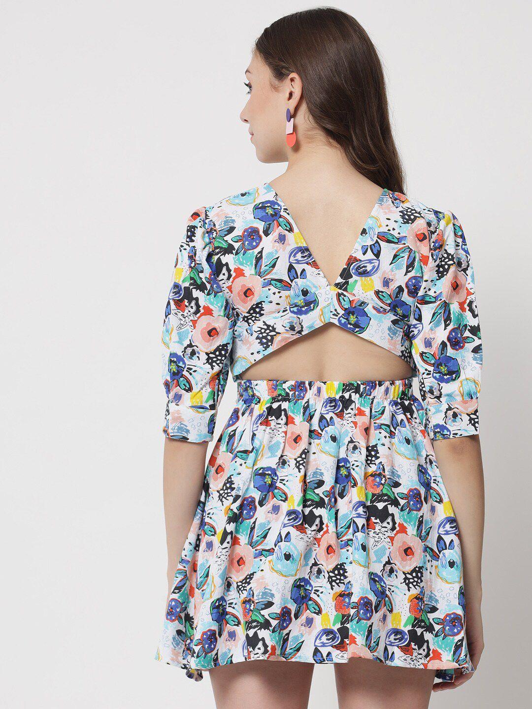 the dry state multicoloured floral a-line mini dress