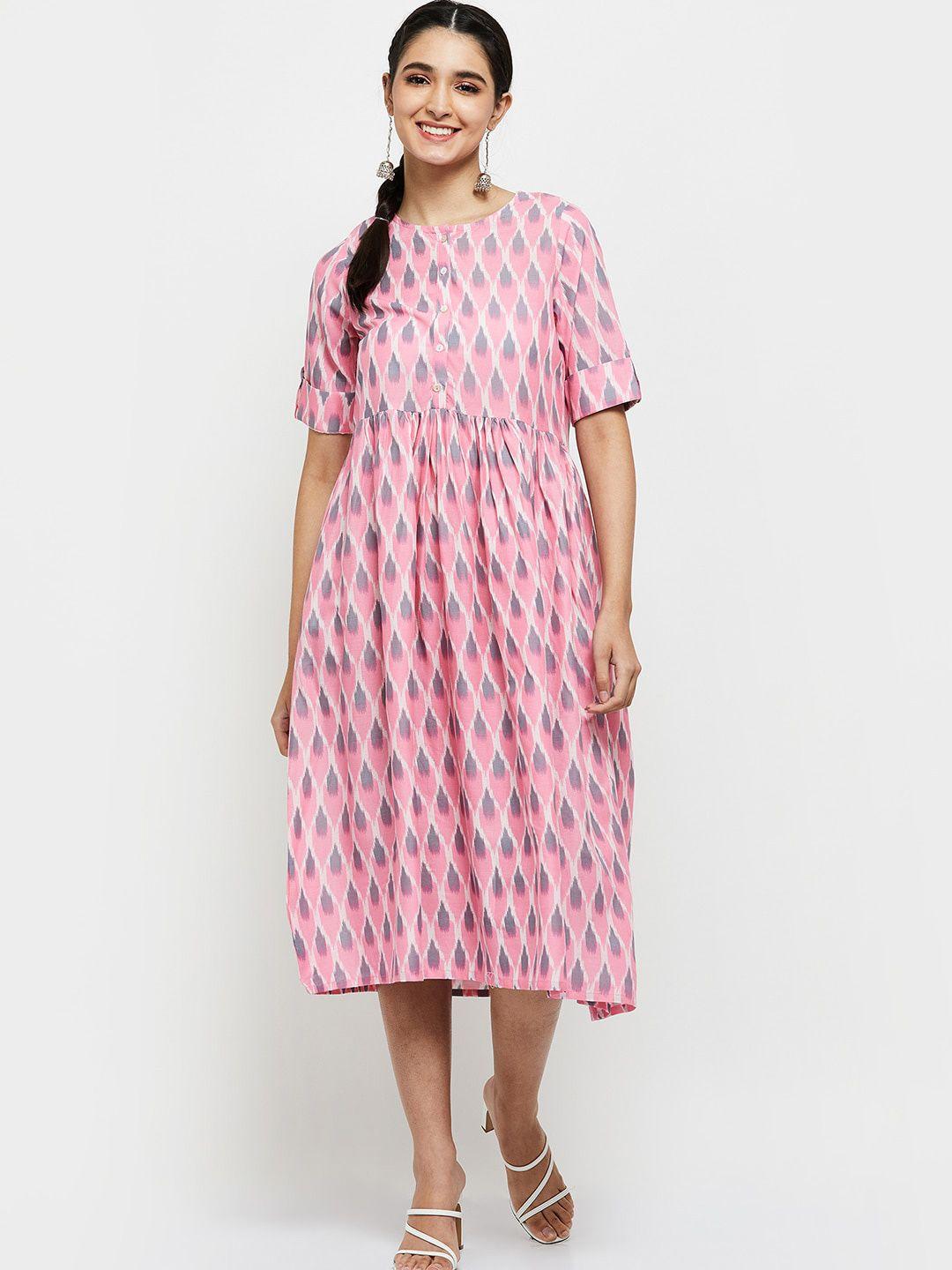 max women pink midi dress