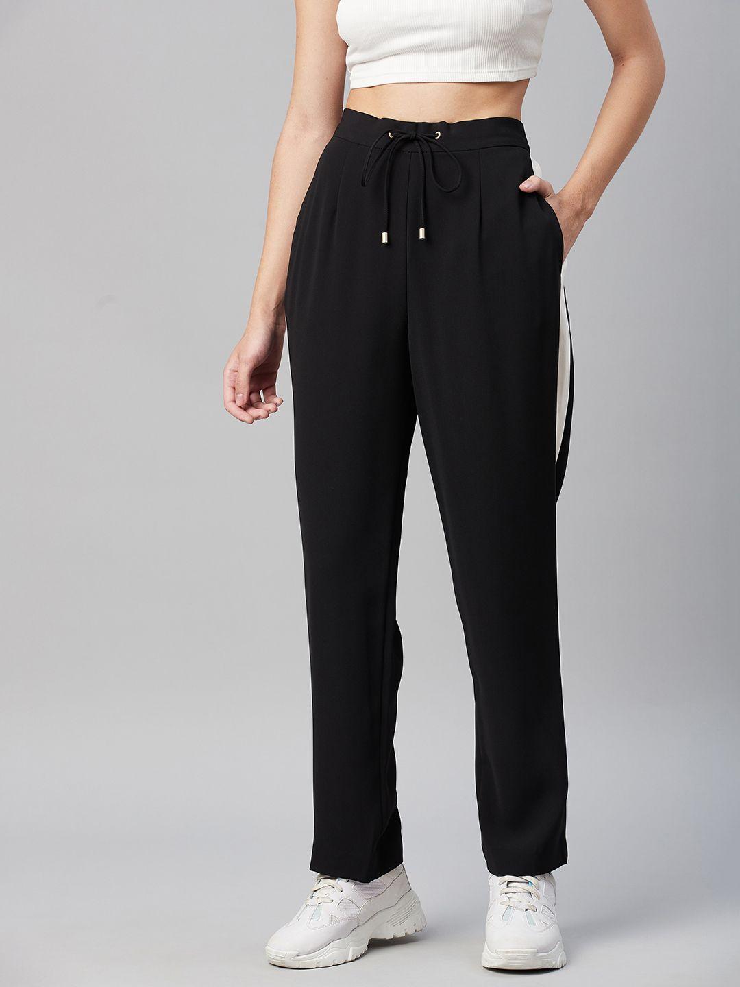 marks & spencer women black solid track pants