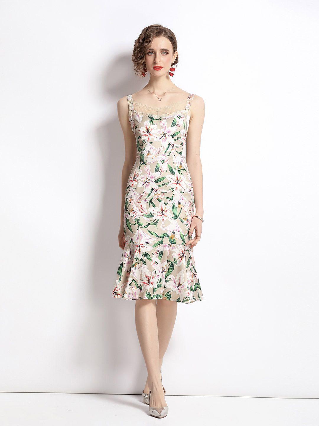 jc collection multicoloured floral printed a-line dress