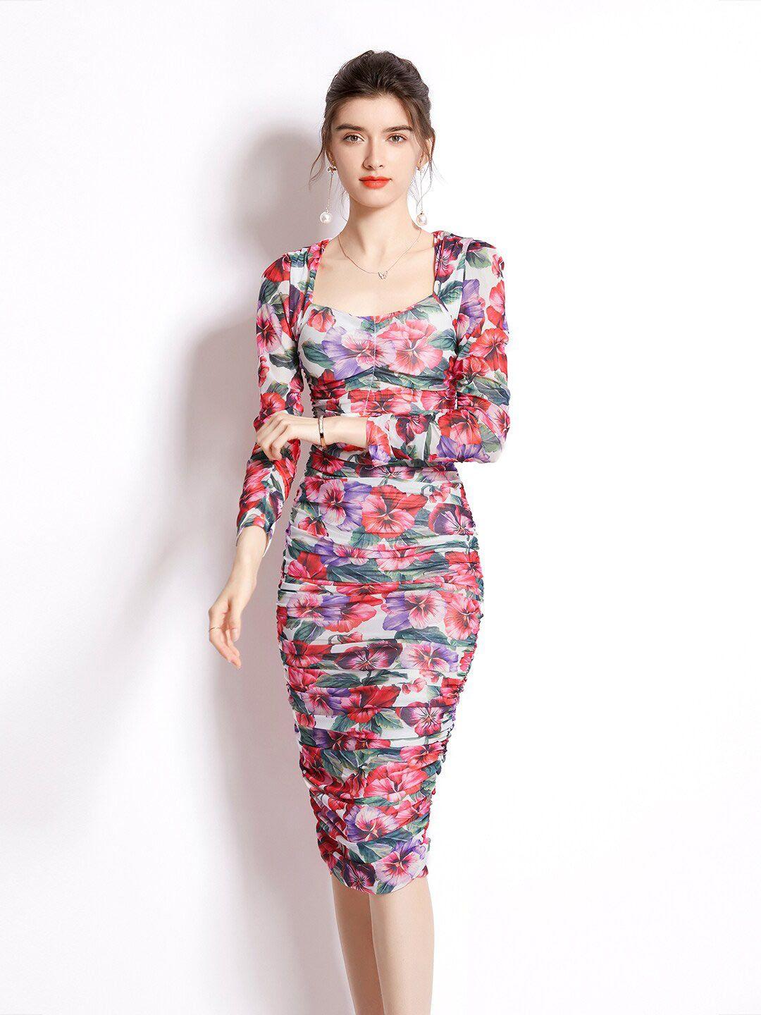 jc collection rose floral bodycon dress