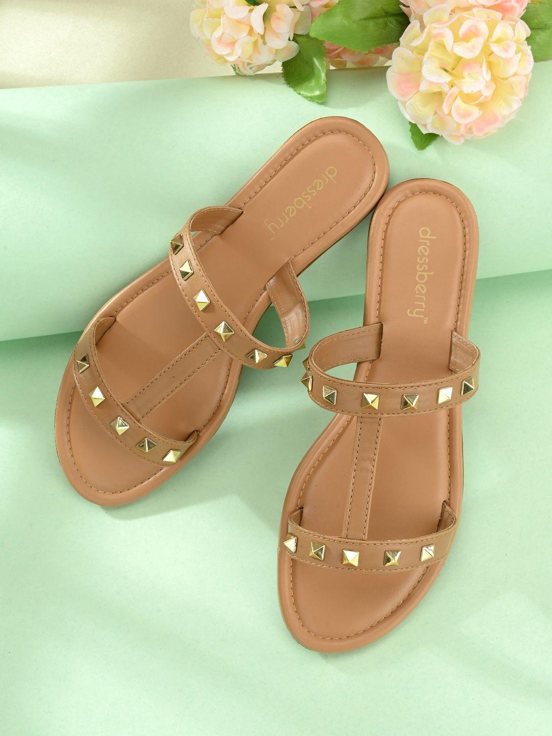 dressberry women nude-coloured open toe flats