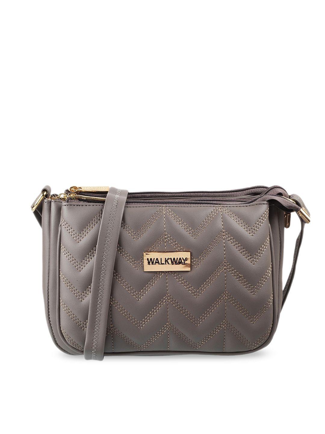 walkway by metro grey structured sling bag