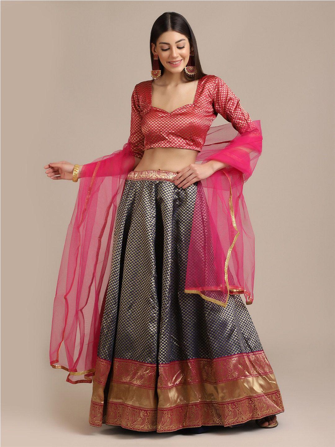 warthy ent women grey & pink lehenga choli