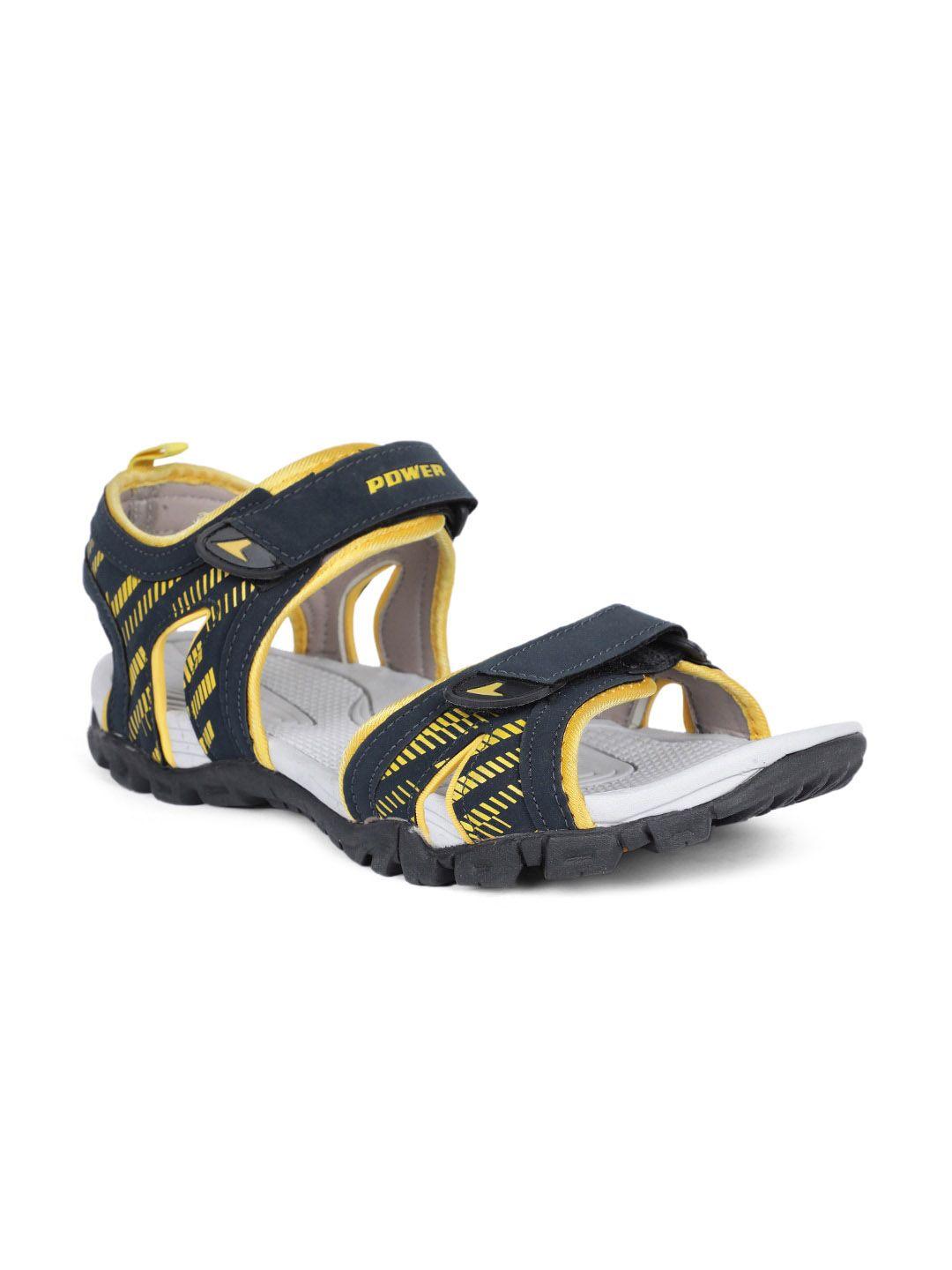 power men blue & yellow sports sandals