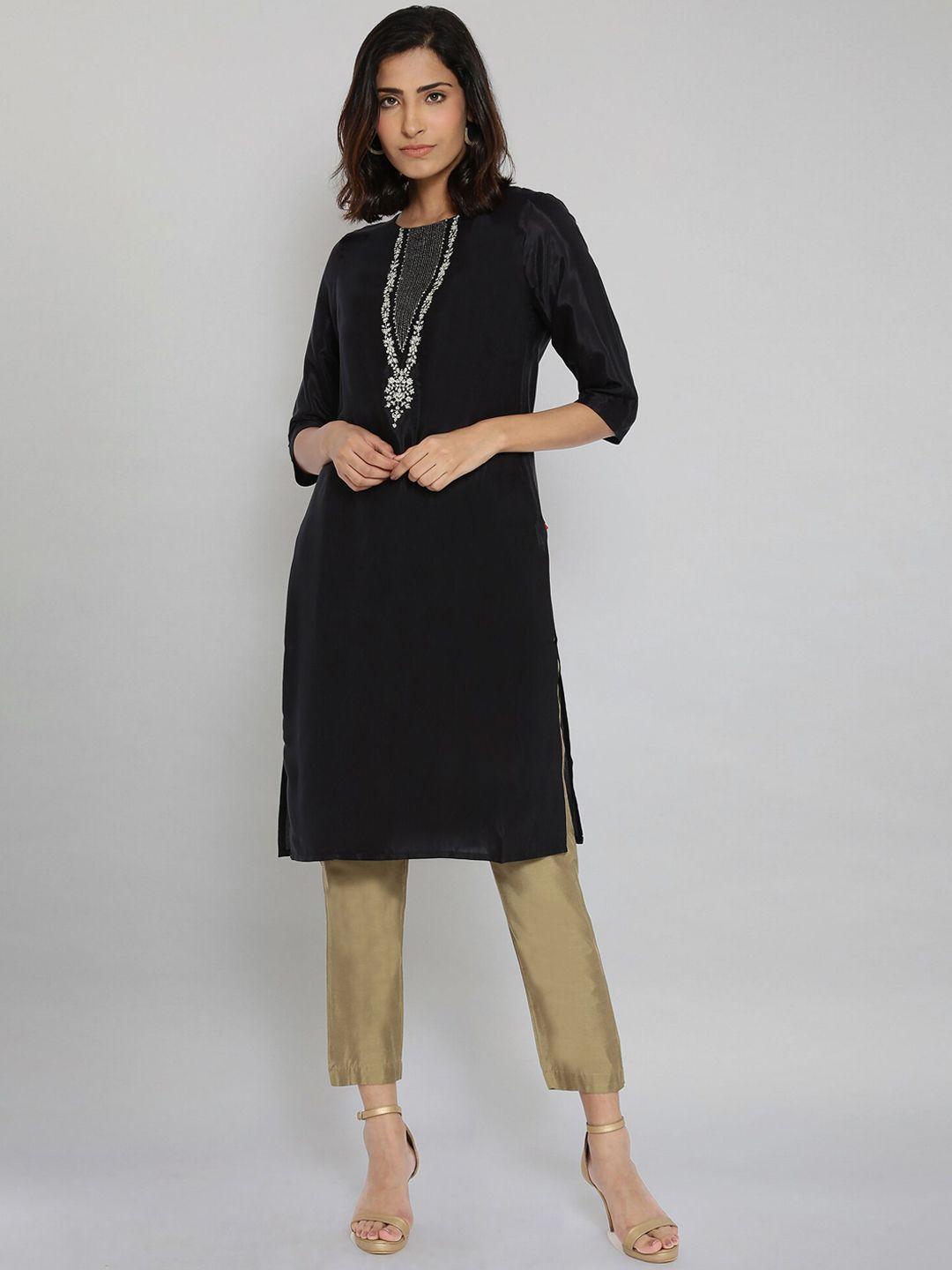 w women black kurta