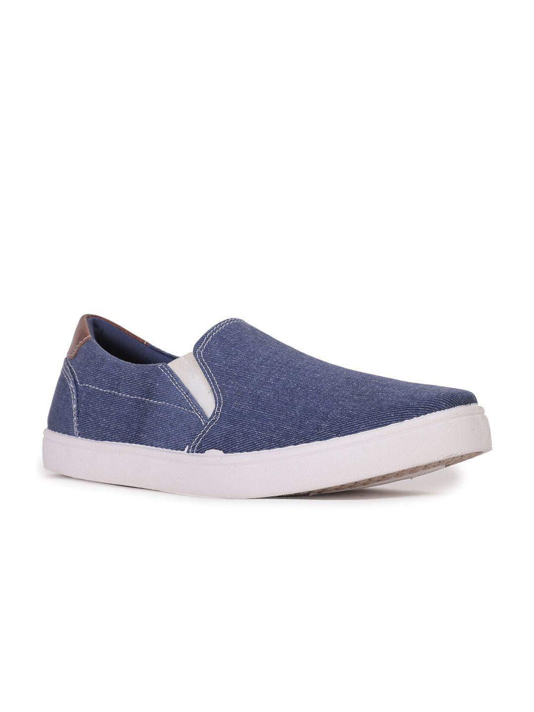 bata men blue slip-on casual sneakers