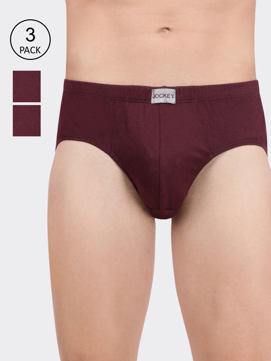 jockey pack of 3 maroon cotton briefs 8035-0305-wintg