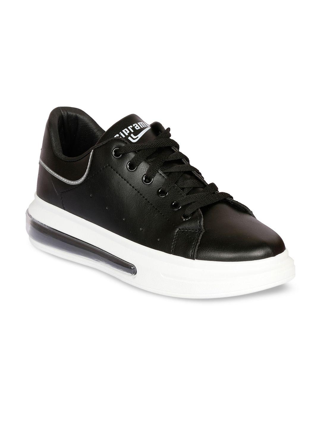 cipramo sports men black pu sneakers