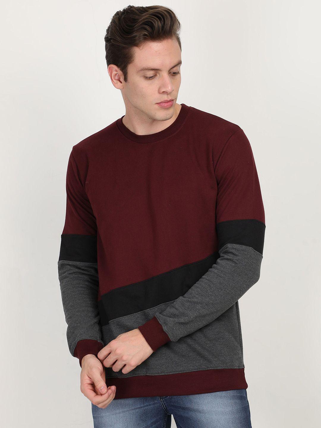 fleximaa men multicoloured colourblocked sweatshirt