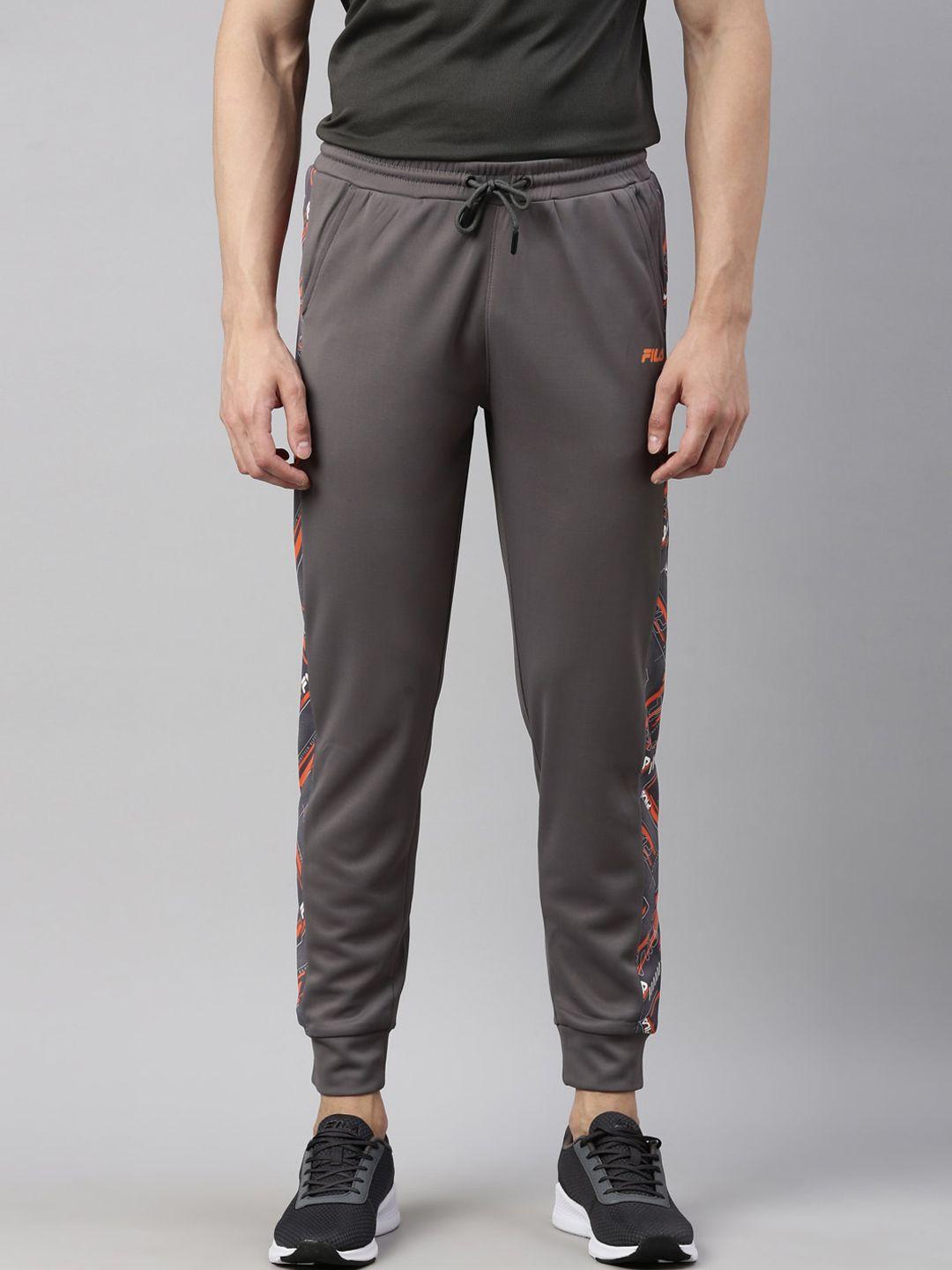 fila men grey solid joggers