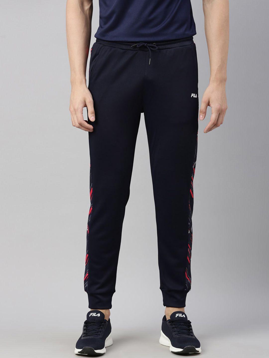 fila men blue solid joggers