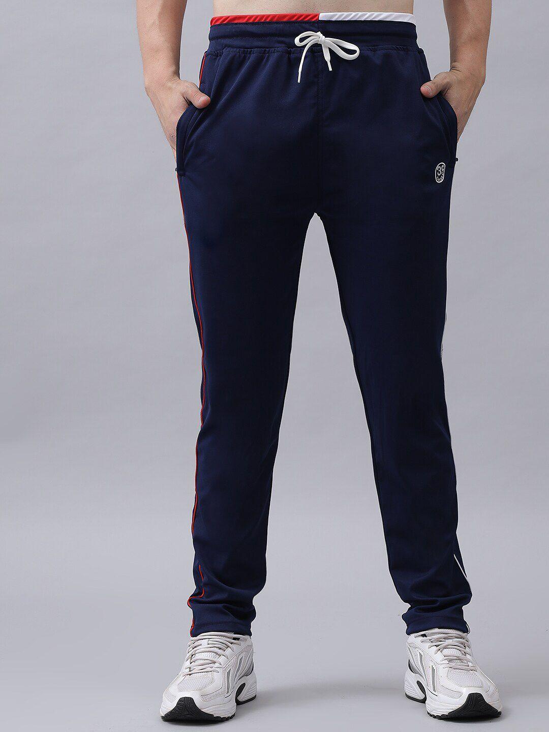 39 threads men navy blue regular fit track pants