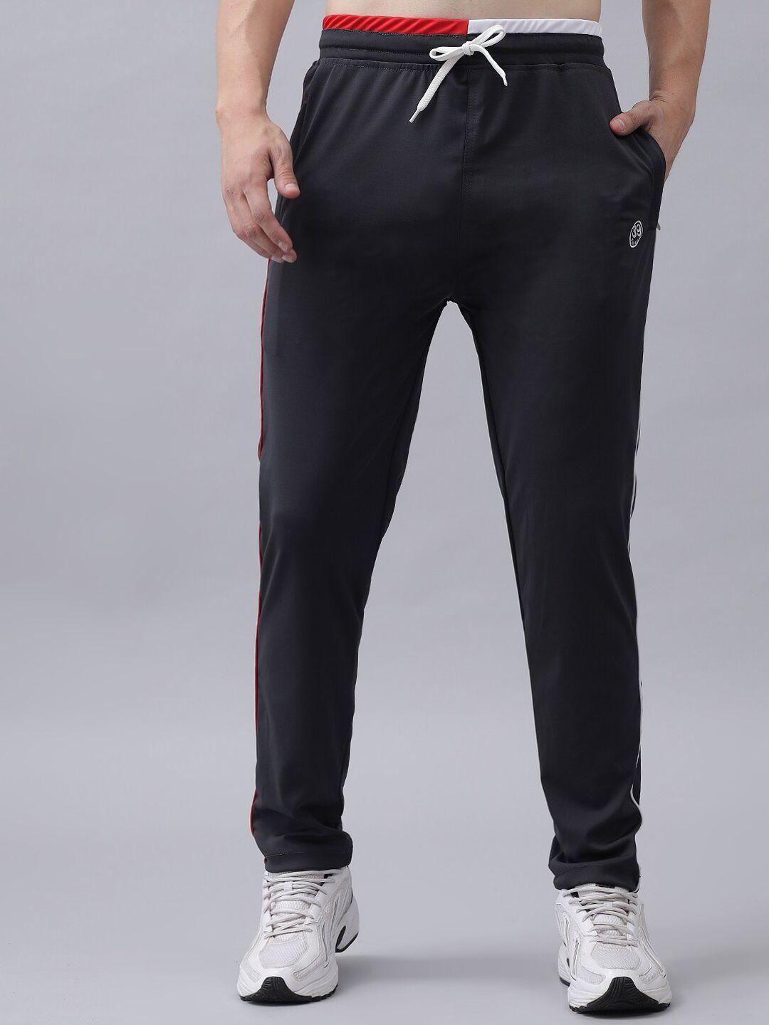 39 threads men charcoal-grey solid track pant