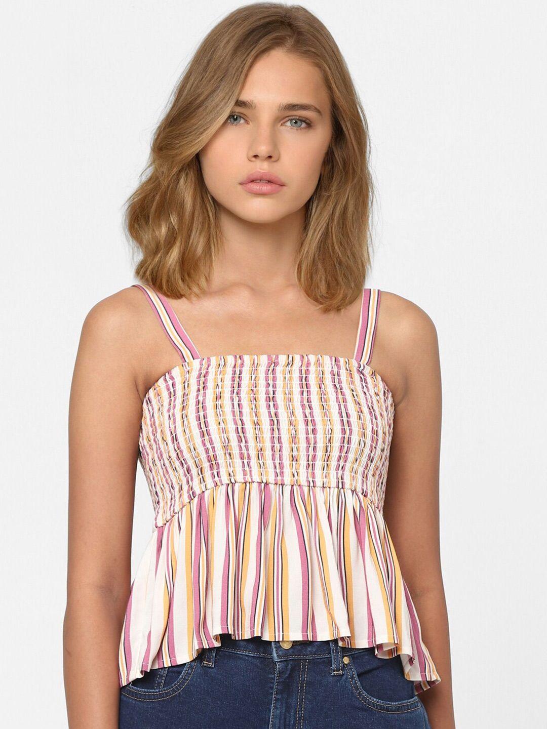 only women pink striped top