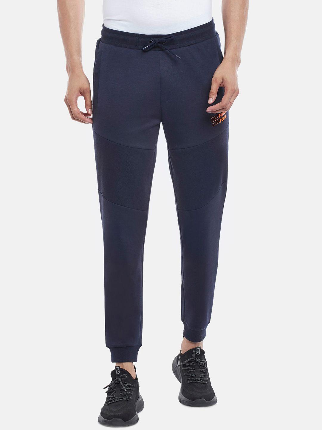 ajile by pantaloons men navy blue solid joggers