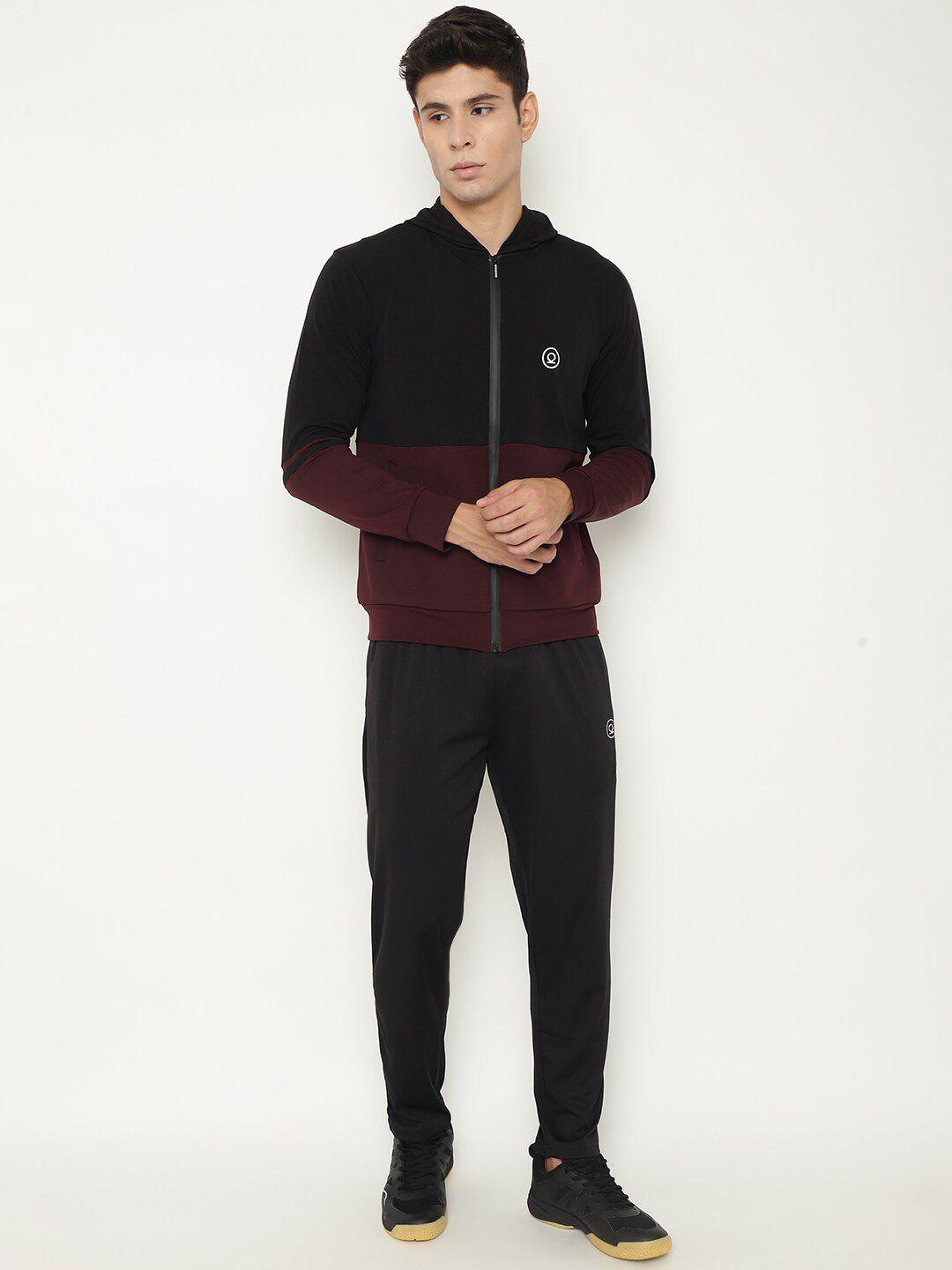 chkokko men black solid tracksuits