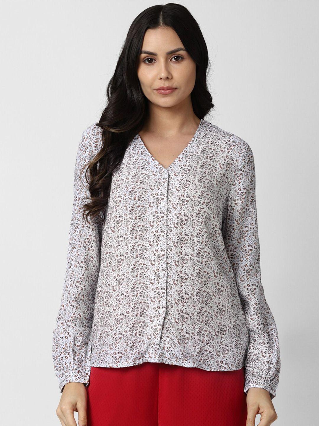 van heusen woman grey print top