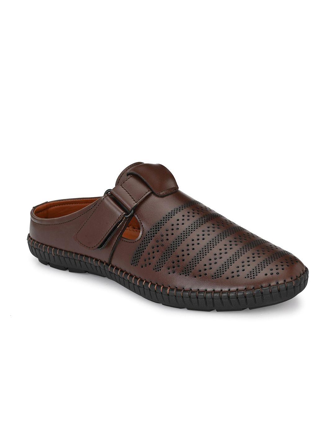 provogue men brown shoe-style sandals