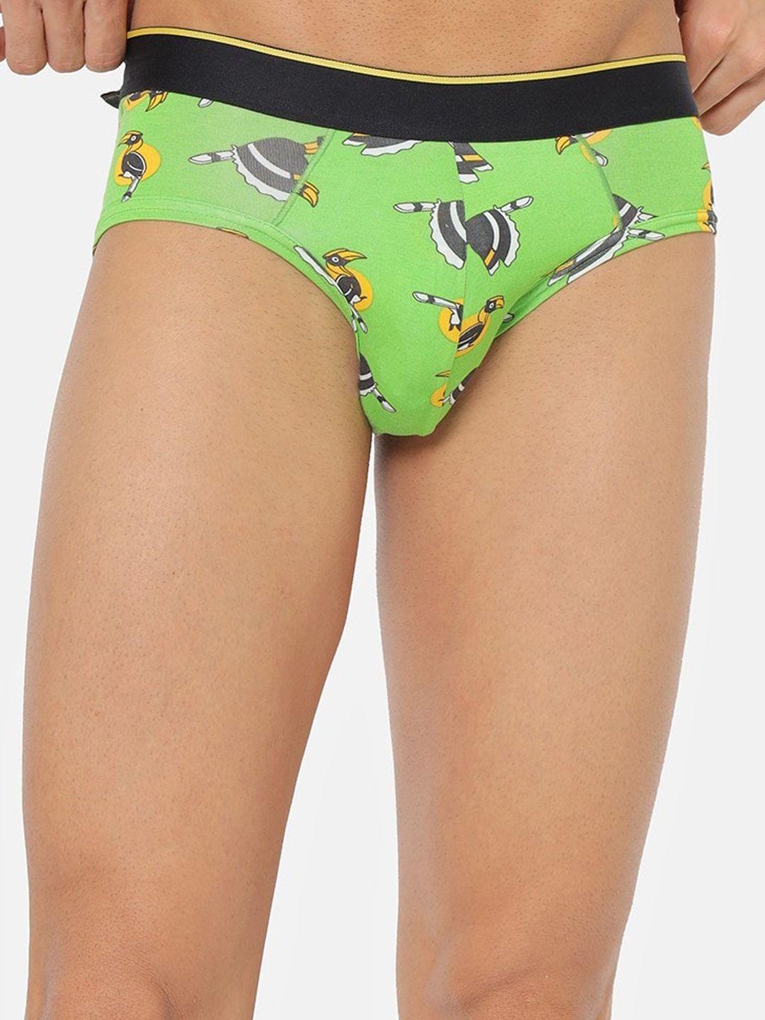 bummer men green micro modal printed chill bill briefs