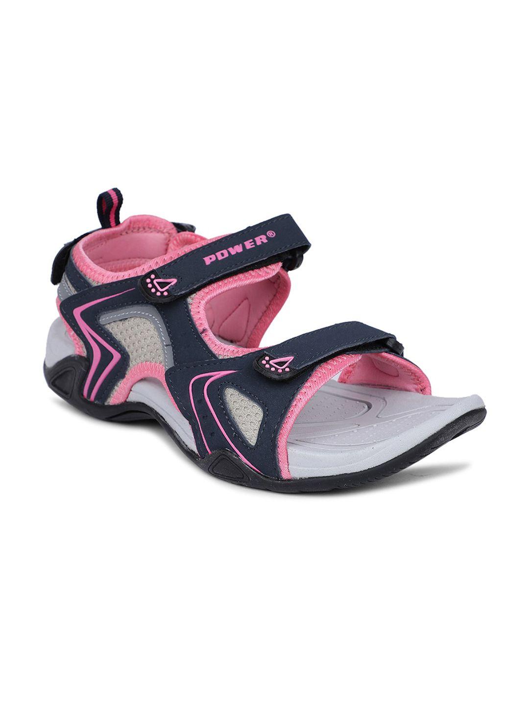 power women pink patterned sports sandals