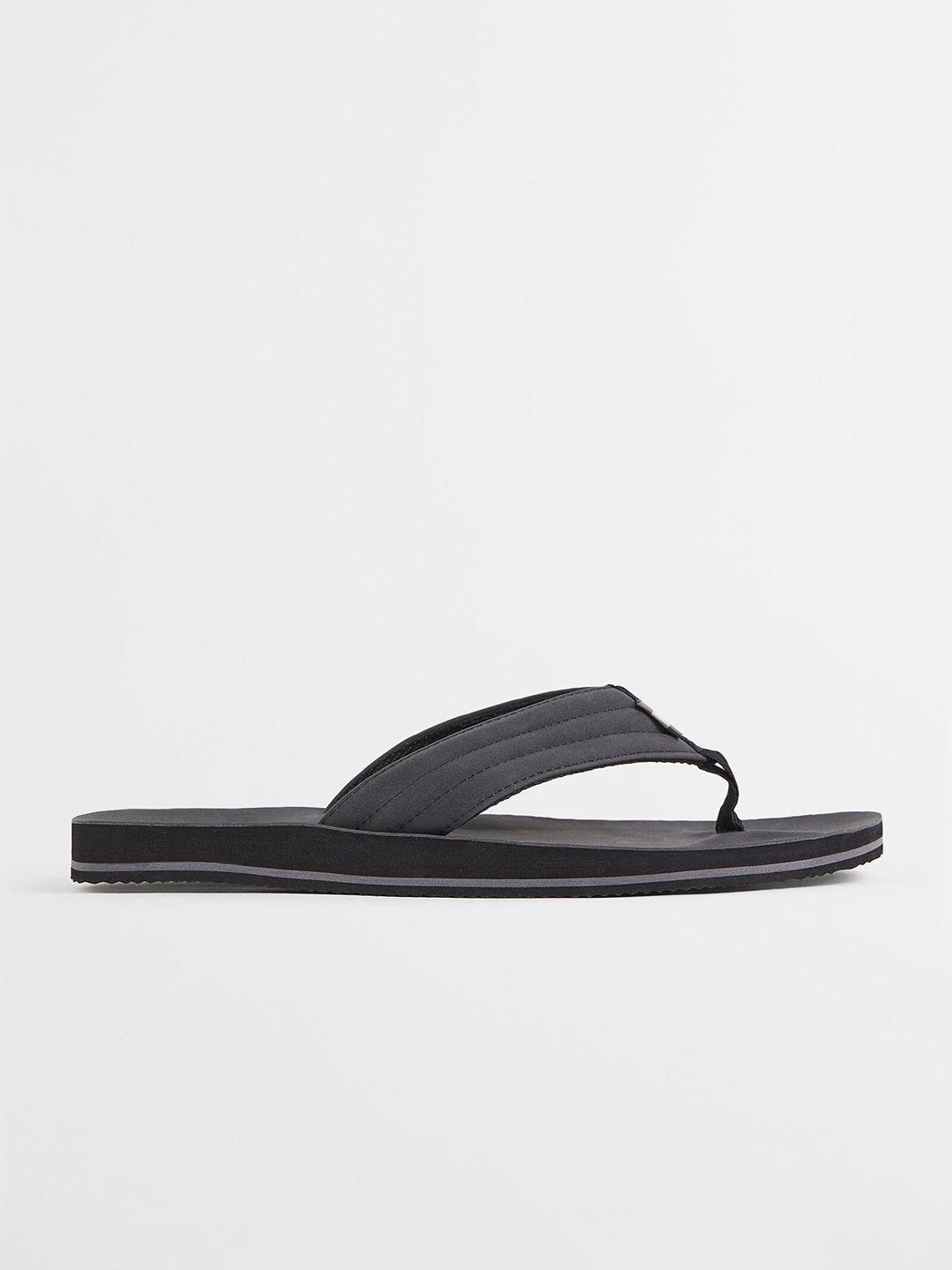 h&m men black flip-flops