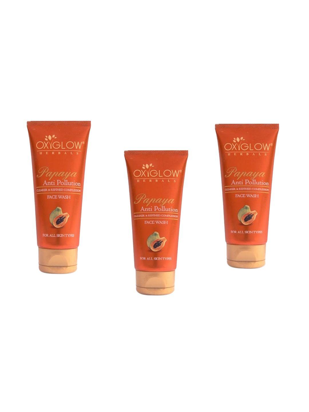 oxyglow set of 3 papaya face washes - 100ml each