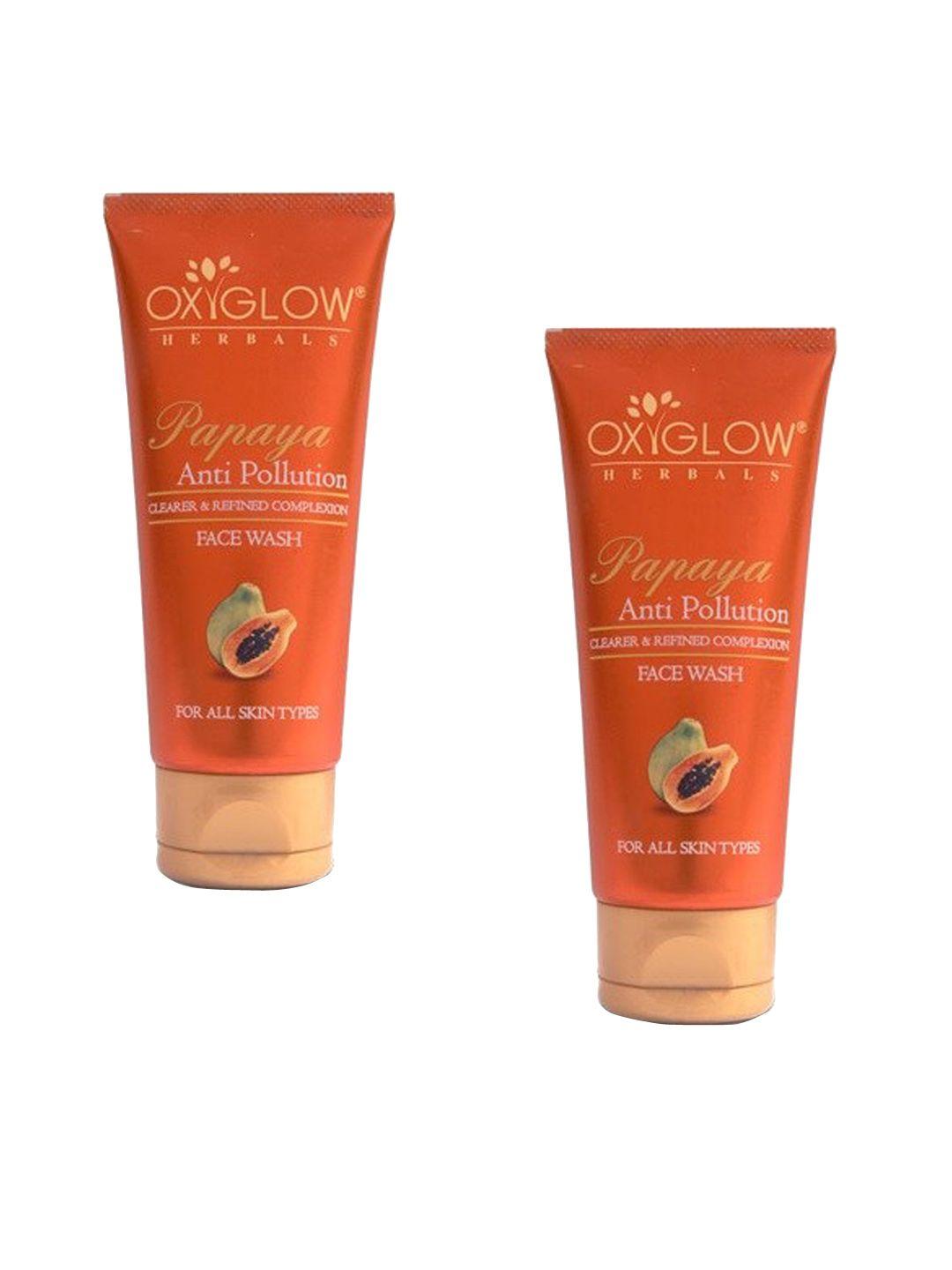 oxyglow set of 2 papaya face washes - 100ml each